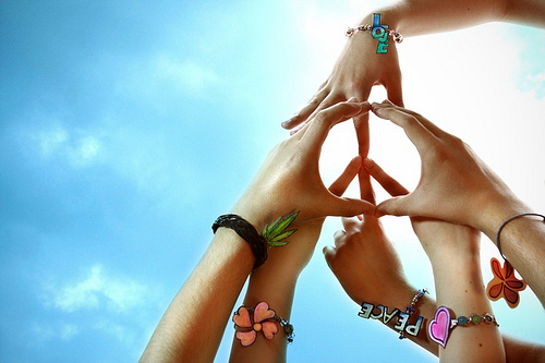 Image of Cool Peace And Love Sign